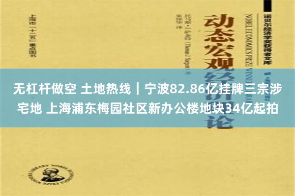 无杠杆做空 土地热线｜宁波82.86亿挂牌三宗涉宅地 上海浦